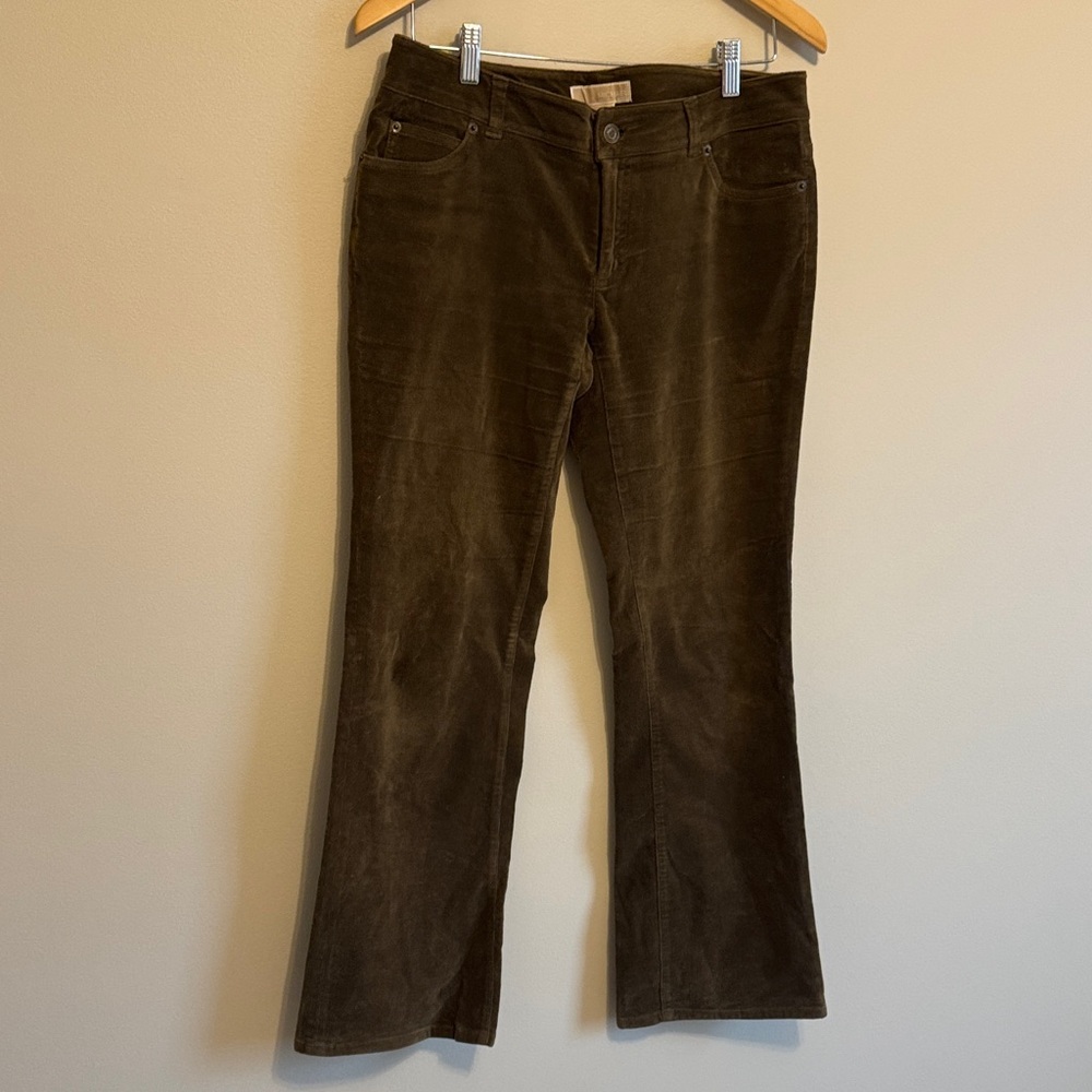 Michael Kors Olive Corduroy Flare Pants
